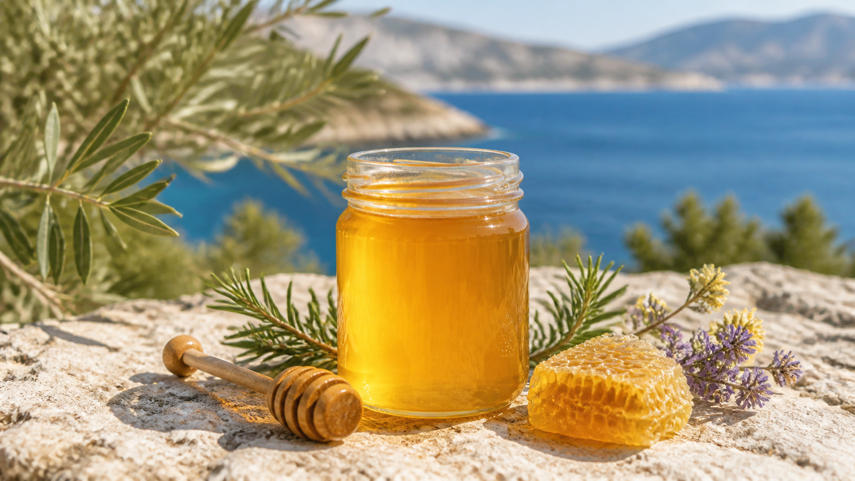 Domaći med i saće s mediteranskim biljem